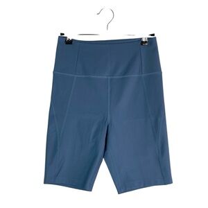 Girlfriend collective blue bike shorts